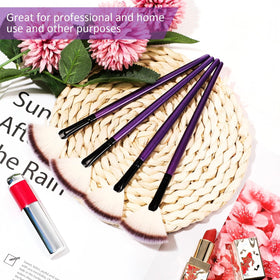 Maitys facial fan brushes with soft bristles and wooden handles