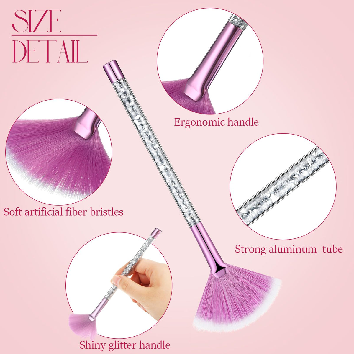 Maitys facial fan mask brushes displayed with protective covers