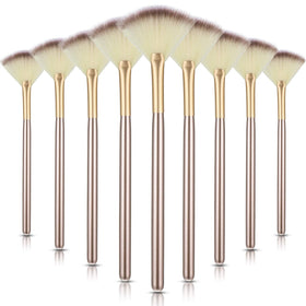 Maitys Facial Fan Mask Brushes Set 9 pieces with wooden handles