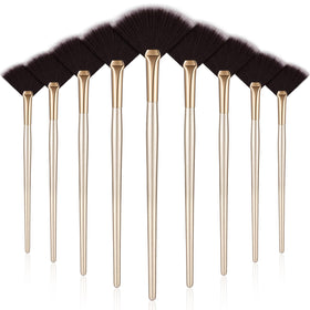 Maitys Facial Fan Mask Brushes set of 9 pieces with wooden handles