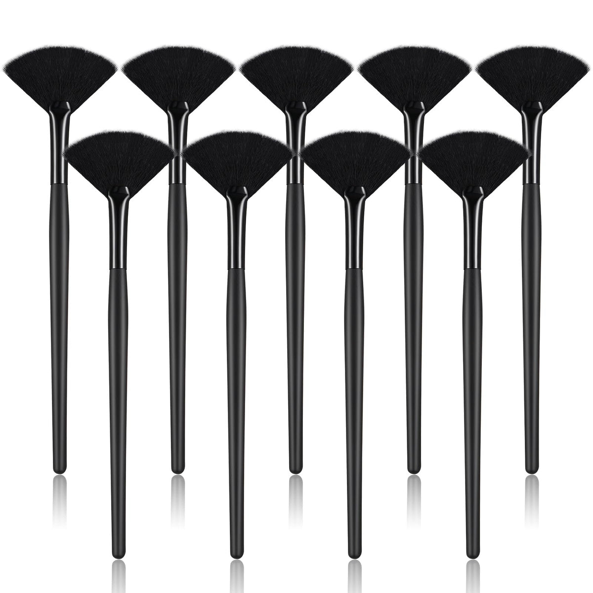 Maitys Facial Fan Mask Brushes set of 9 pieces with wooden handles