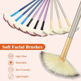 Maitys Facial Fan Mask Brushes showing wooden handles