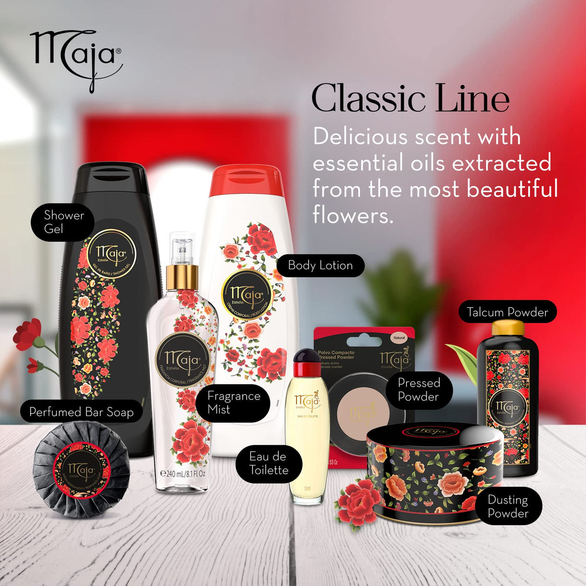 Maja Talcum Powder 2-Pack displayed together