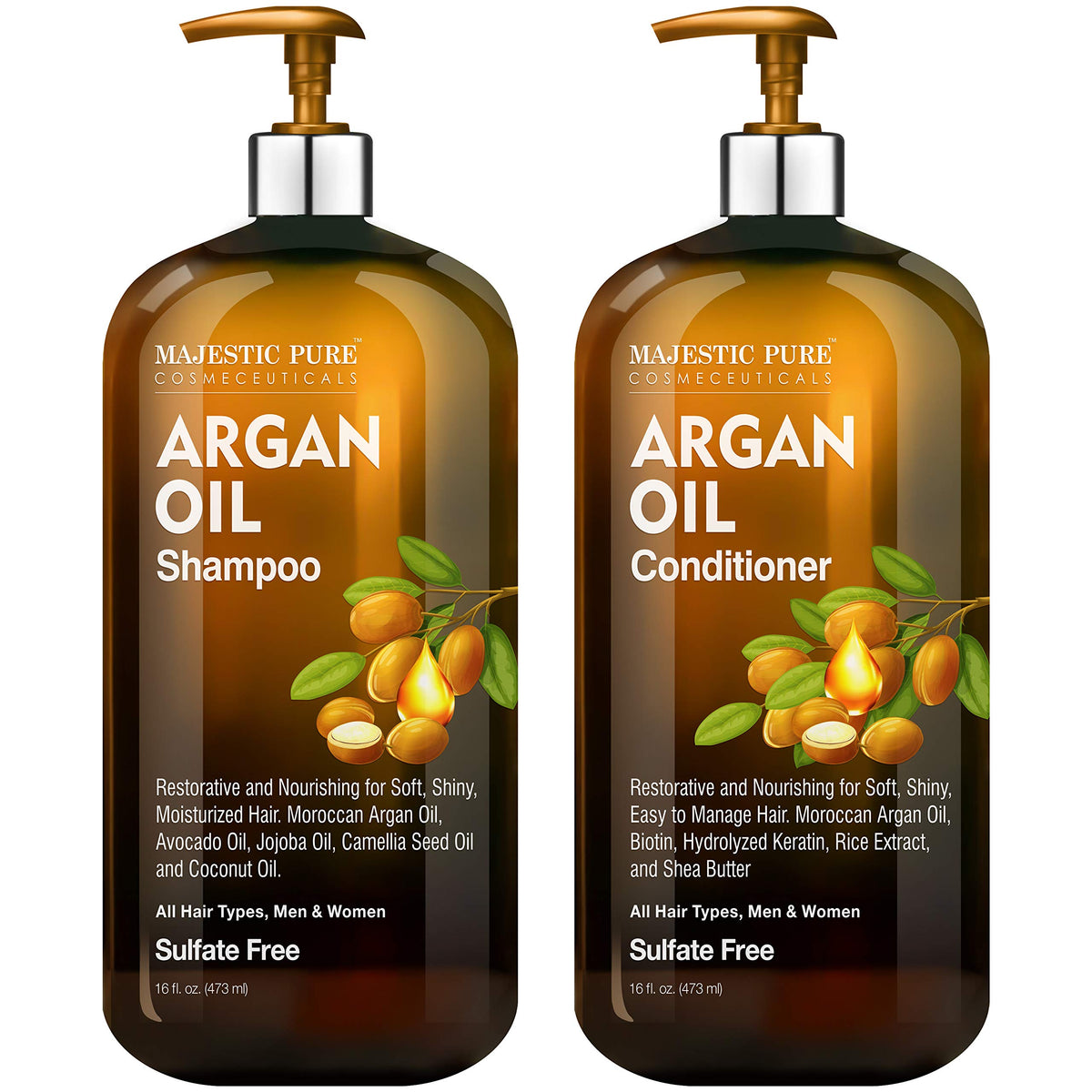 Majestic Pure Argan Oil Shampoo front view 16 Fl Oz