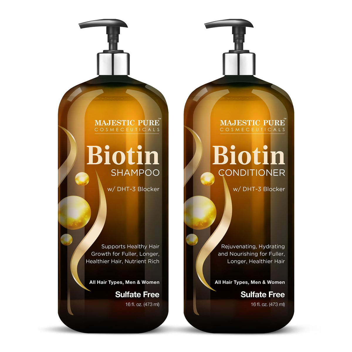 Majestic Pure Biotin Voluminizing Shampoo front view 16 Fl oz