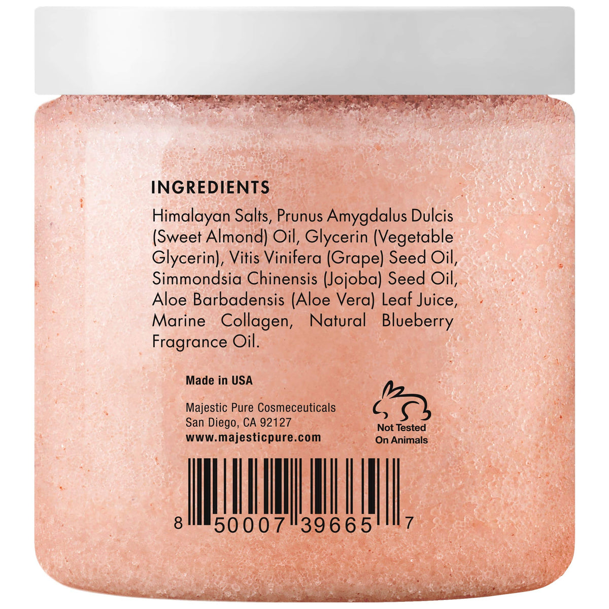 Majestic Pure Himalayan Pink Salt Body Scrub texture close-up