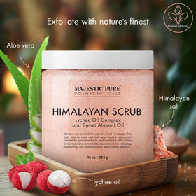 Majestic Pure Himalayan Salt Body Scrub 10 Oz packaging