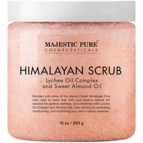 Majestic Pure Himalayan Salt Body Scrub 2-Pack on a shelf