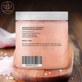Majestic Pure Himalayan Salt Body Scrub in use on skin