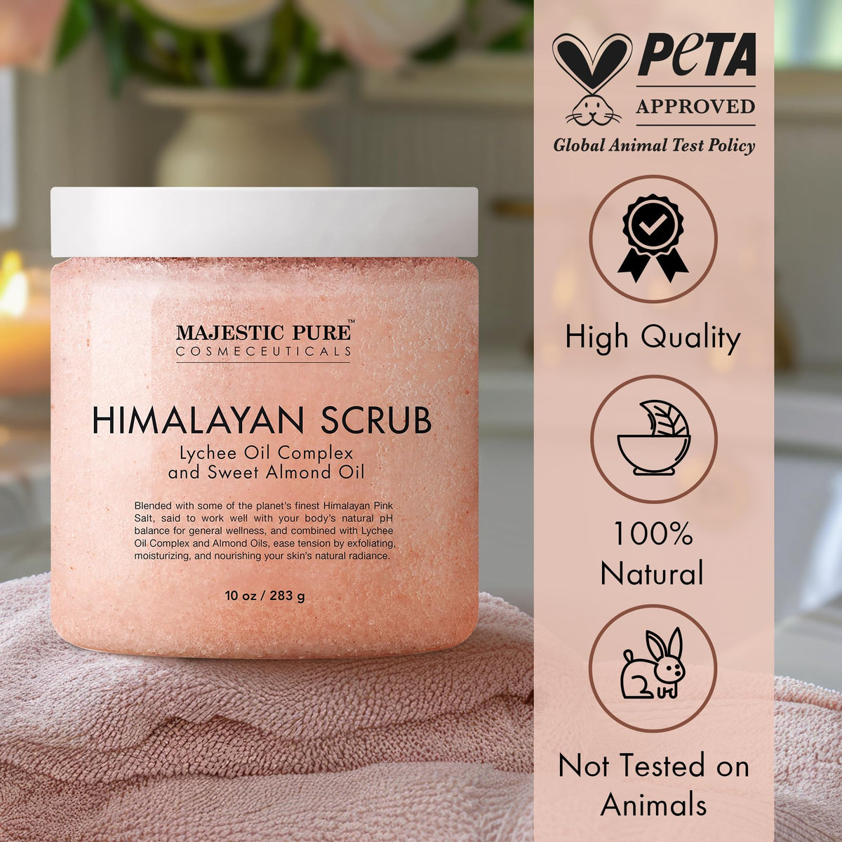 Majestic Pure Himalayan Salt Body Scrub texture close-up