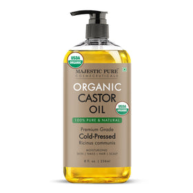 Majestic Pure Organic Castor Oil 8 Fl Oz front view