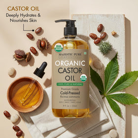 Majestic Pure Organic Castor Oil for hair care
