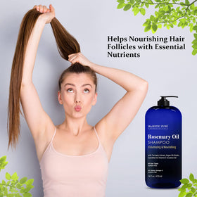 Majestic Pure Rosemary Oil Shampoo 16 Fl Oz side view showing bottle design