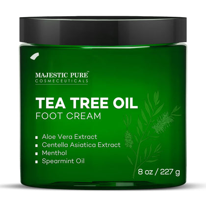 Majestic Pure Tea Tree Foot Cream 8 Oz front view
