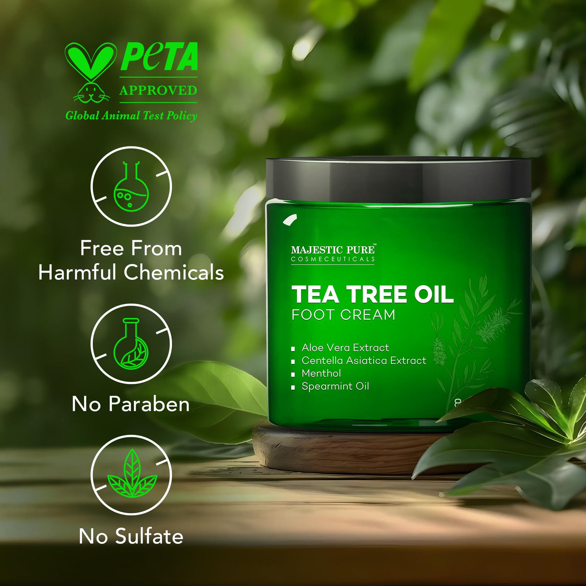 Majestic Pure Tea Tree Foot Cream texture close-up