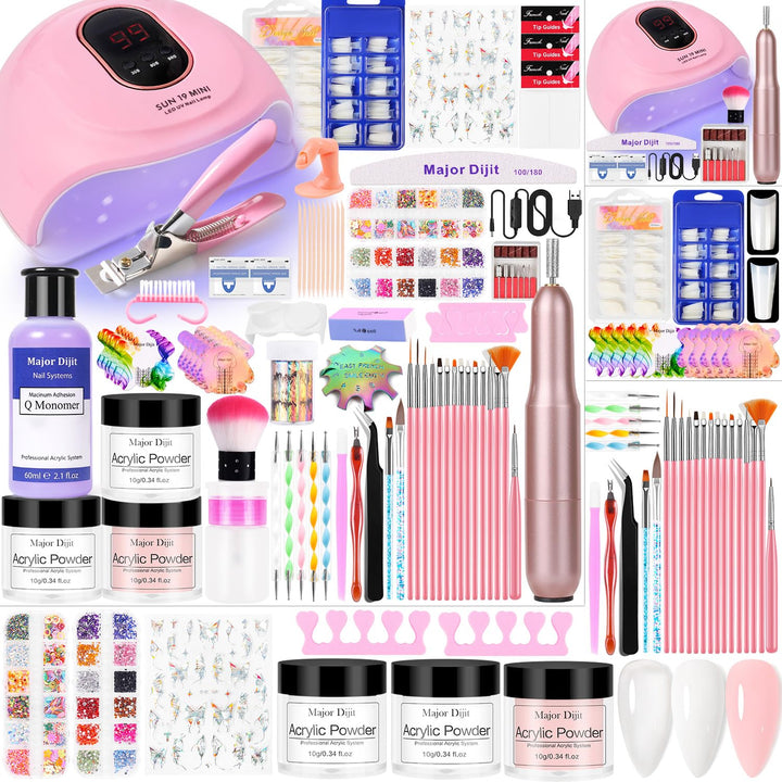 Major Dijit Acrylic Nail Kit Starter Set including tools and powders