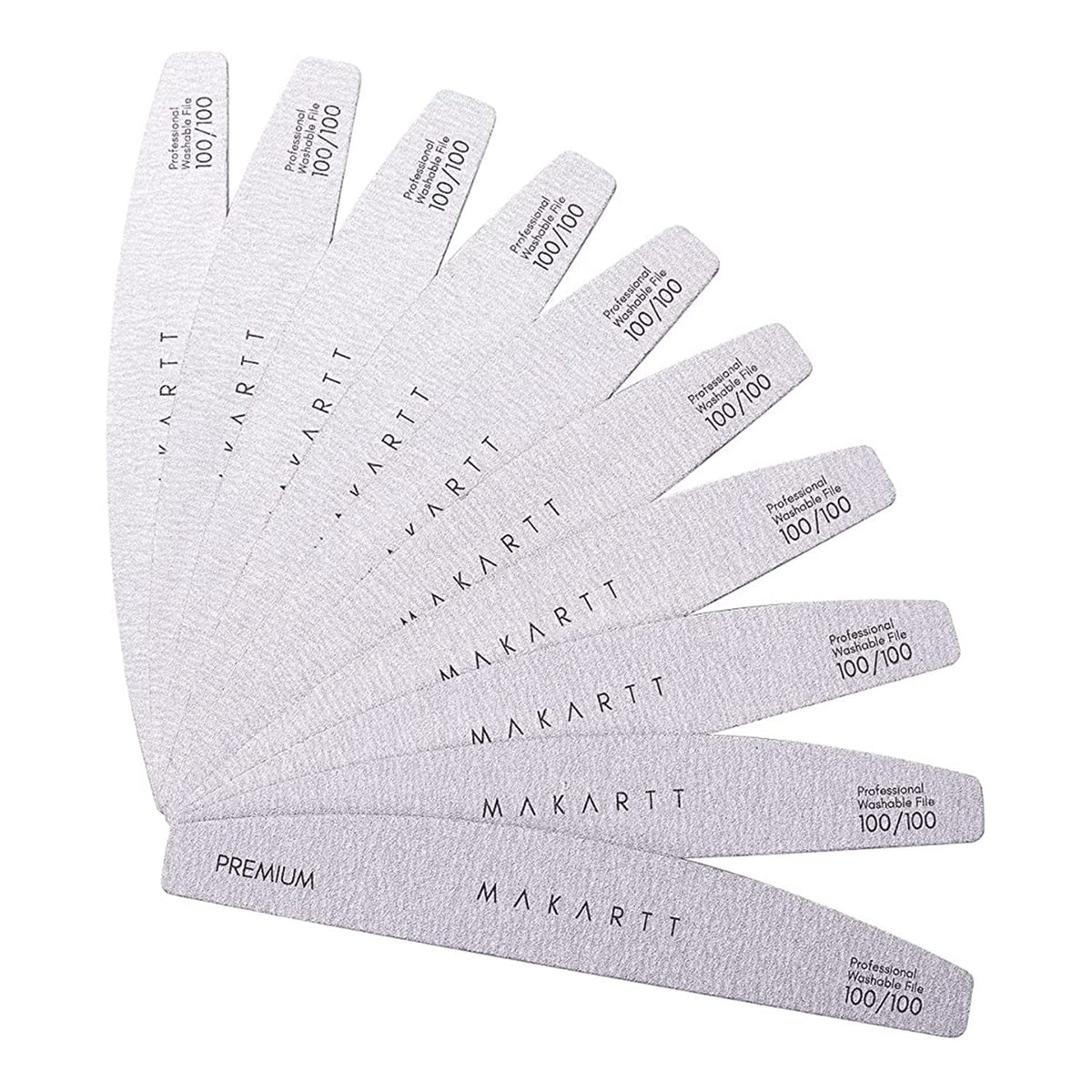Makartt 100/100 grit nail files front view with zebra design