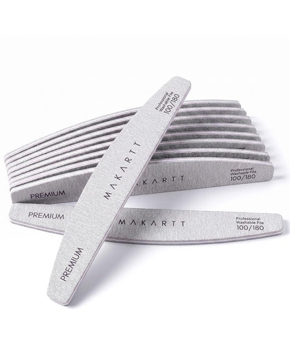 Makartt 100/180 grit nail files front view with zebra design