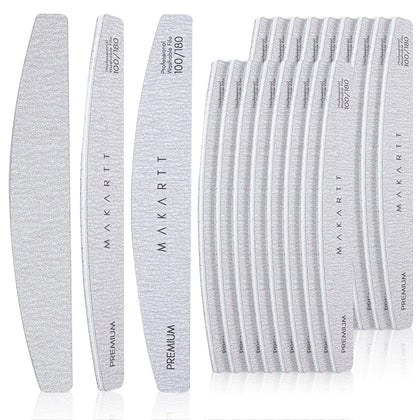 Makartt 100/180 grit nail files front view with zebra pattern