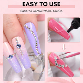 Makartt 15ml UV Rhinestone Glue Gel with nail art gems