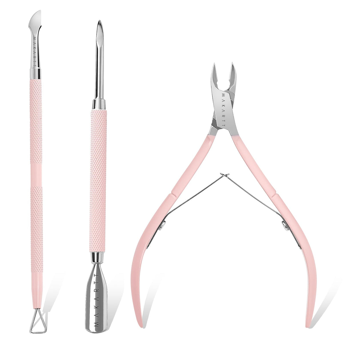 Makartt 3 Pcs Cuticle Nipper Set with tools displayed