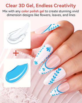 Makartt 3D Gel Nail Art 15g clear gel application on nails