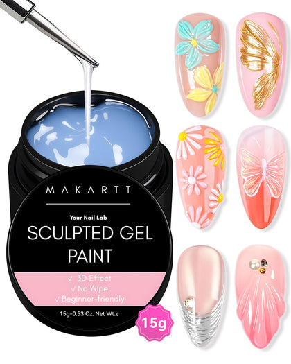 Makartt 3D Gel Nail Art 15g clear gel front view