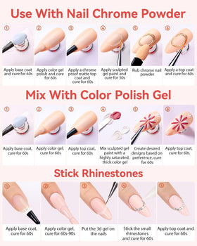 Makartt 3D Gel Nail Art 15g clear gel with mixed colours