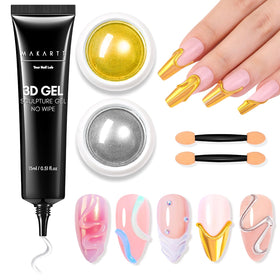 Makartt 3D Nail Gel and Chrome Nail Powder Kit front view