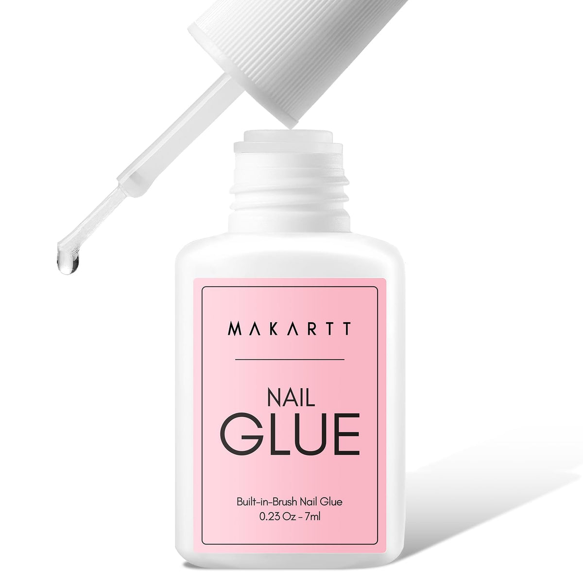 Makartt Brush-On Nail Glue 7ML front view with brush applicator