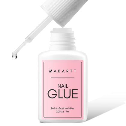 Makartt Brush-On Nail Glue 7ML front view with brush applicator