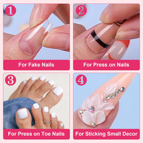 Makartt Brush-On Nail Glue 7ML with various nail tips