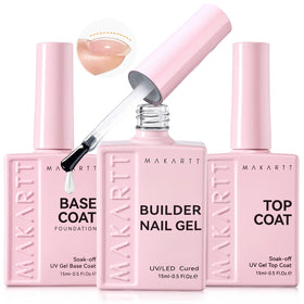 Makartt Builder Nail Gel Kit 3 PCS 15ml front view