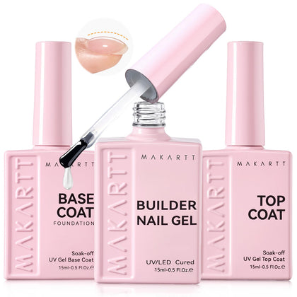Makartt Builder Nail Gel Kit 3 PCS 15ml front view