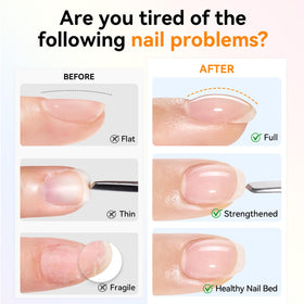 Makartt Builder Nail Gel showing base coat and top coat