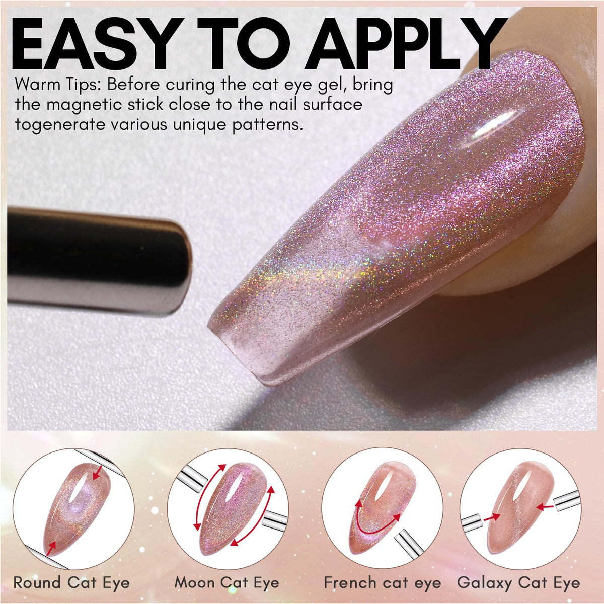 Makartt Cat Eye Gel Nail Polish Bronze Gaze applied on nails