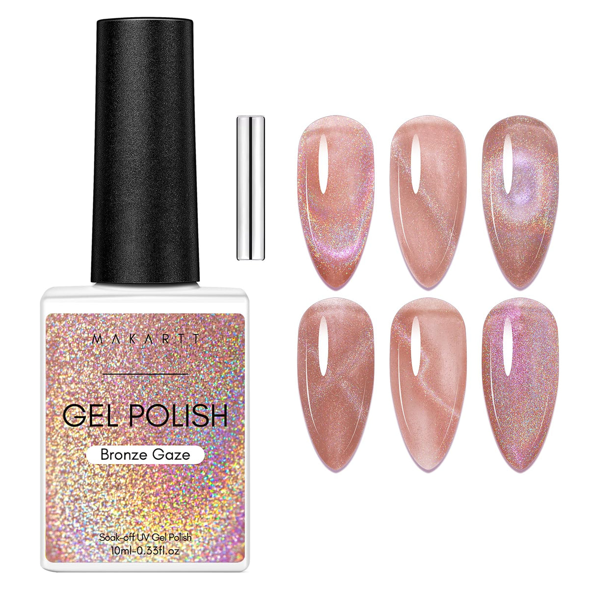 Makartt Cat Eye Gel Nail Polish Bronze Gaze front view