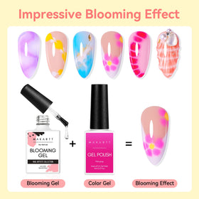 Makartt Clear Blooming Gel application on nails