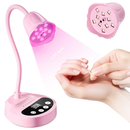 Makartt Cordless UV Nail Lamp front view with trumpet-flower design