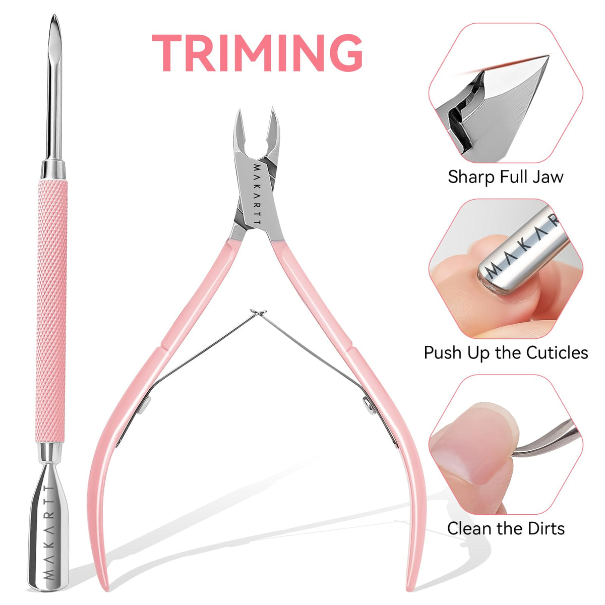 Makartt Cuticle Clipper and Pusher from the set