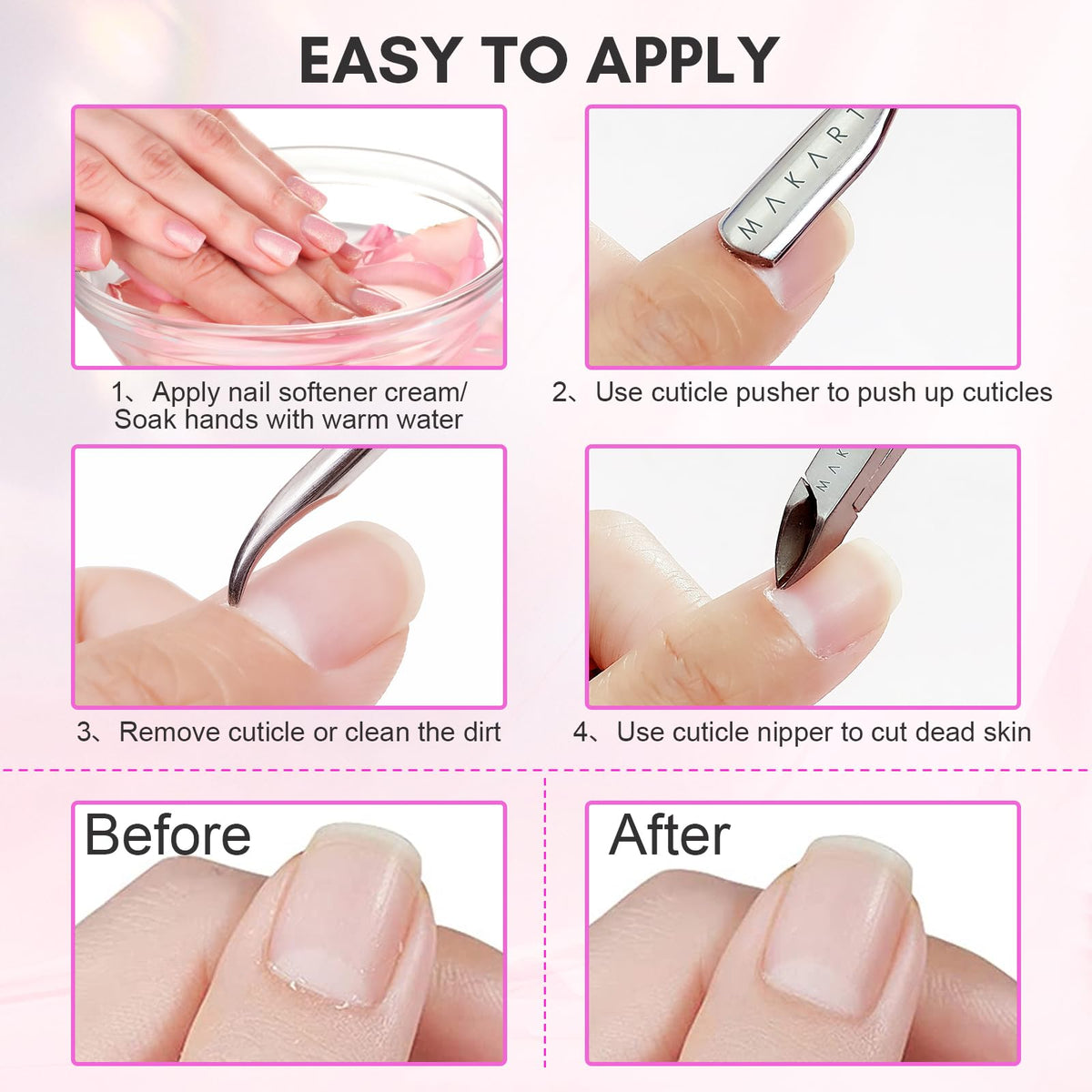 Makartt cuticle nipper being used on nails