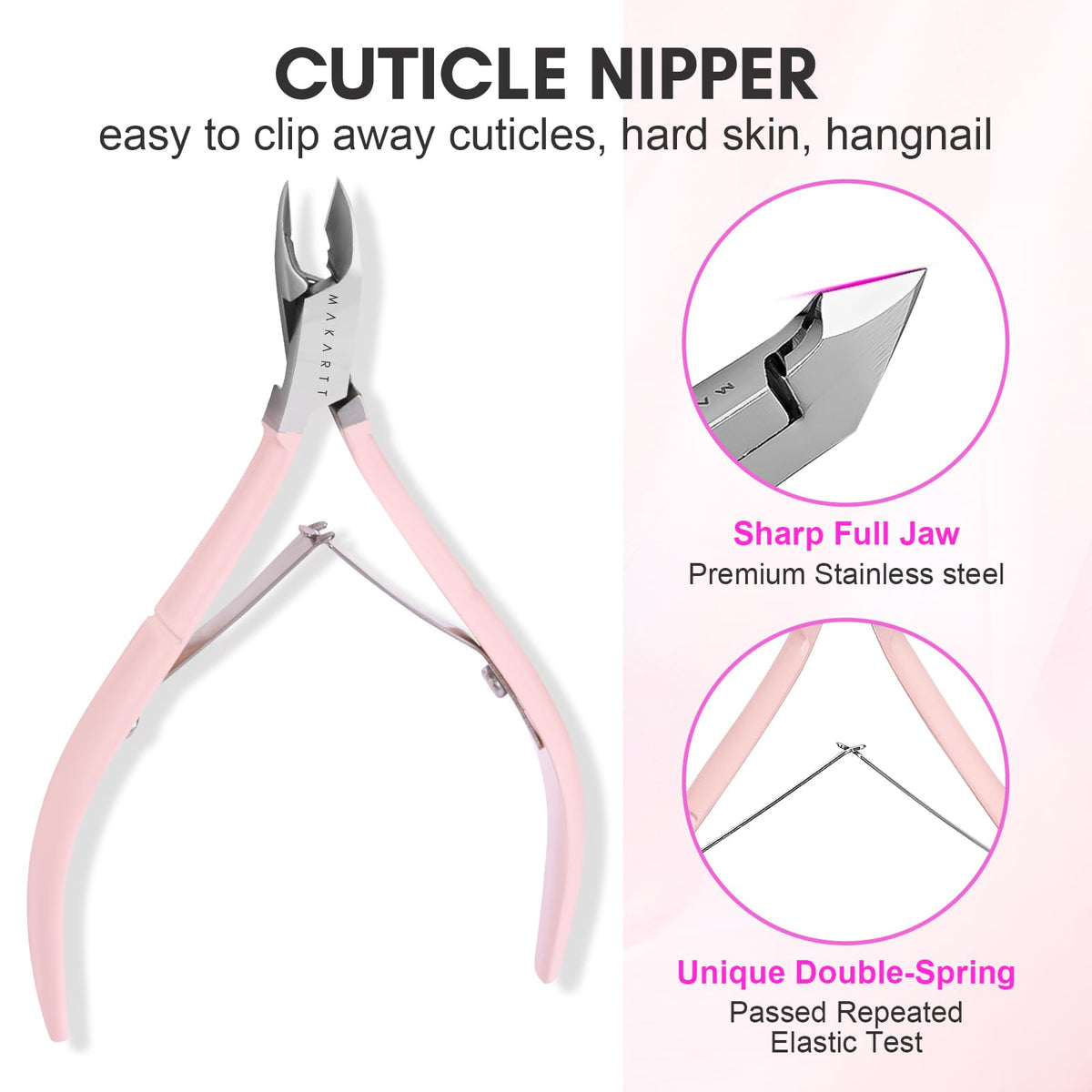 Makartt cuticle pusher with anti-slip grip