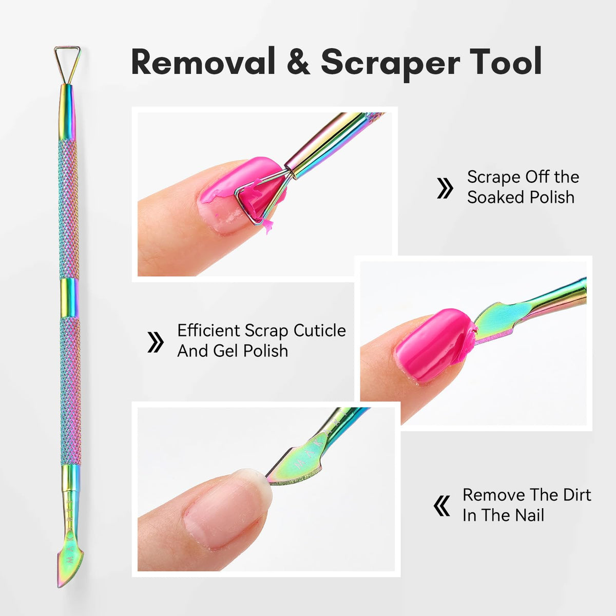 Makartt cuticle scraper tool showing durable head