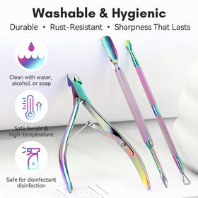 Makartt cuticle tools set with alcohol wipes for cleaning
