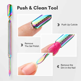 Makartt dual-end cuticle pusher side view with ergonomic handle