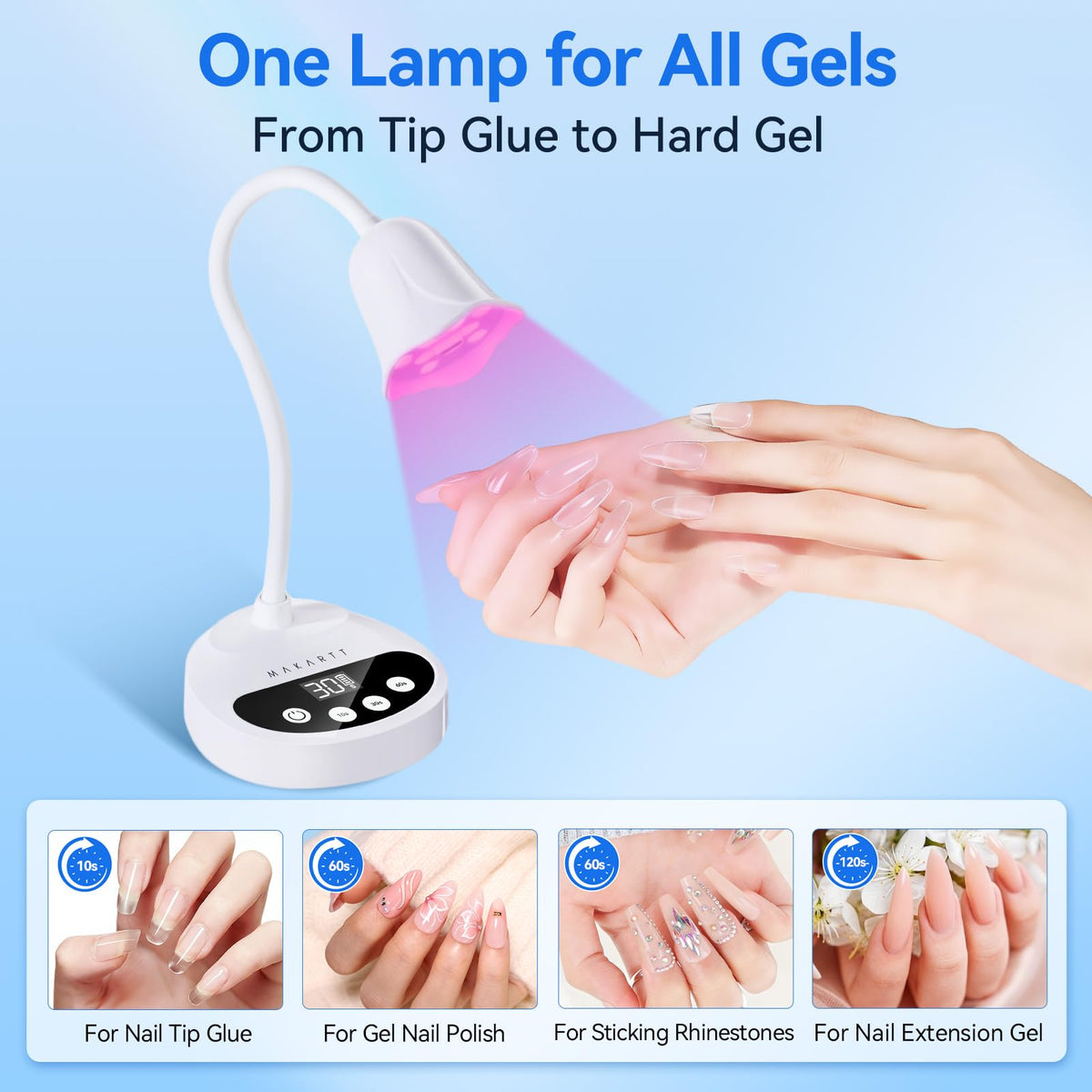 Makartt Flash UV LED Nail Lamp with flower design