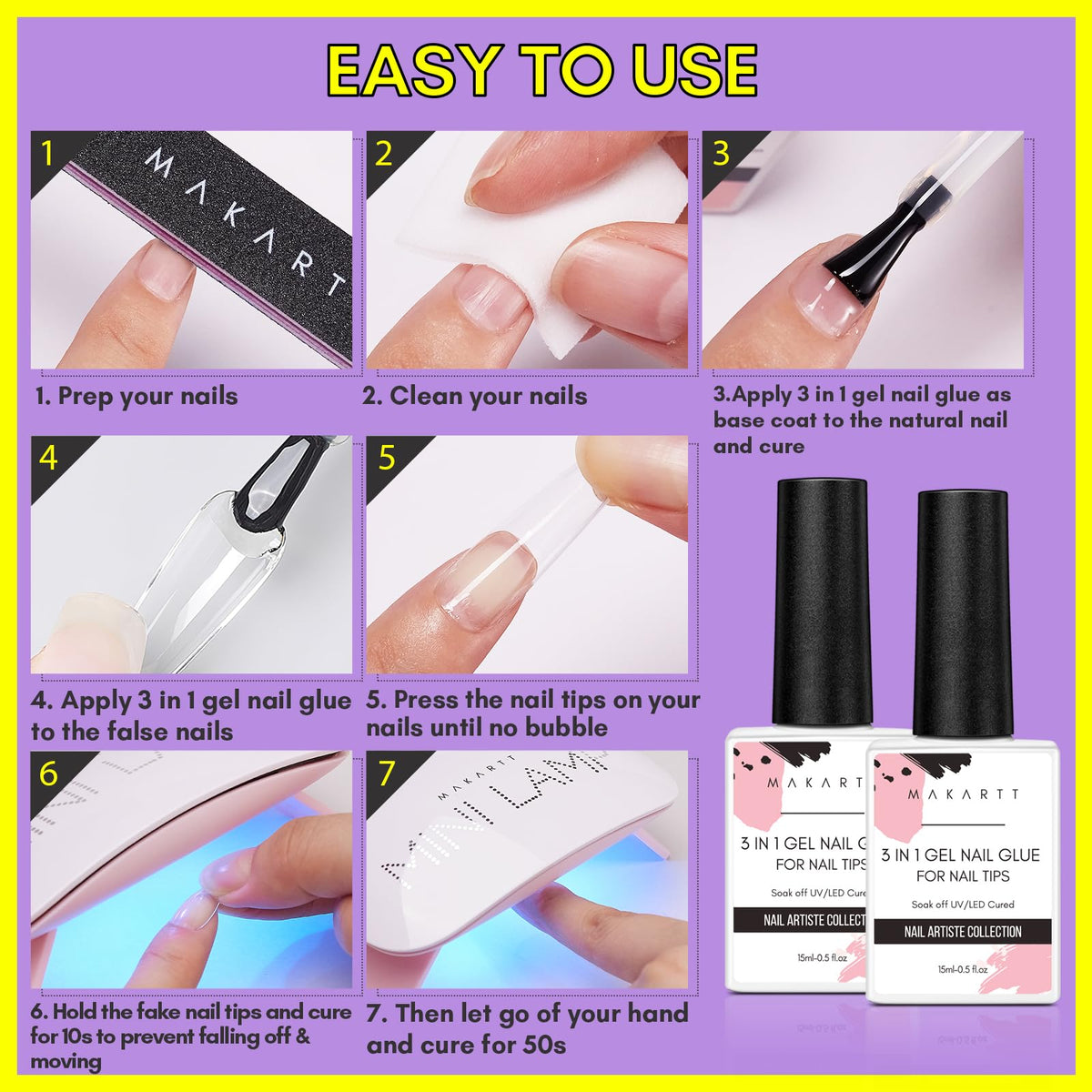 Makartt Gel Nail Glue 15ml on a nail art table