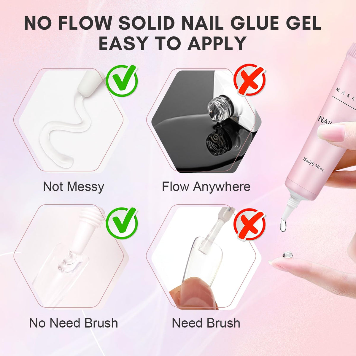 Makartt Gel Nail Glue tube design for easy application