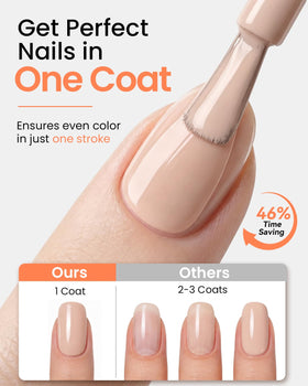Makartt gel polish bottle showing the fan-shaped brush