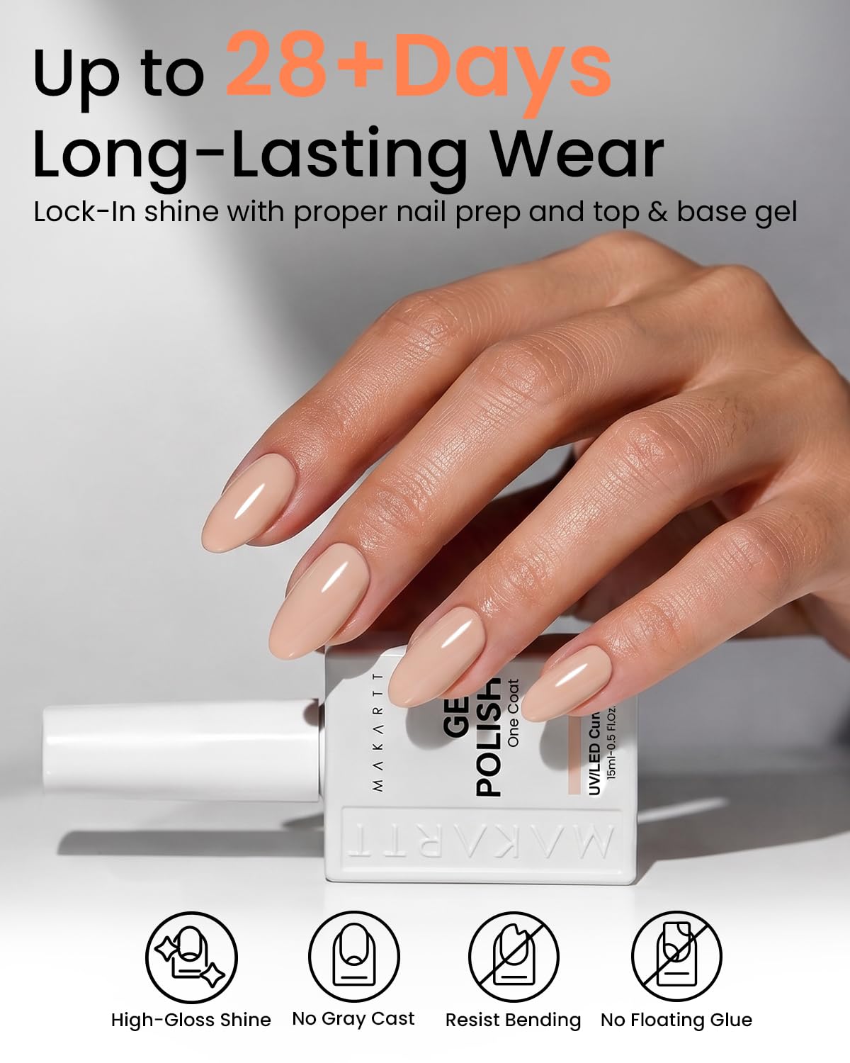 Makartt gel polish showing even colour coverage on nails